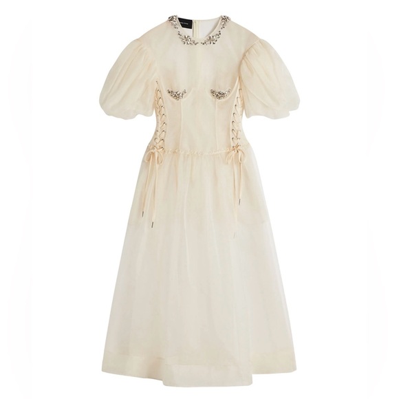 Simone Rocha | Dresses | Simone Rocha Petal Puff Sleeve Sheer Dress ...